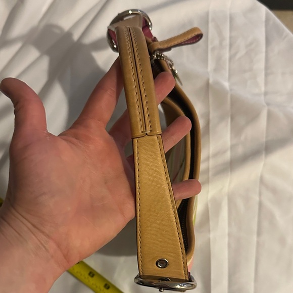 Striped Pink and Tan Women's Coach Bag - Picture 7 of 12